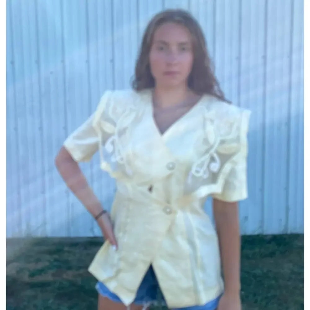 Sunday Shirt Jacket Vintage ANNE FRENCH Women Shirt Lightweight Romantic SZ 6